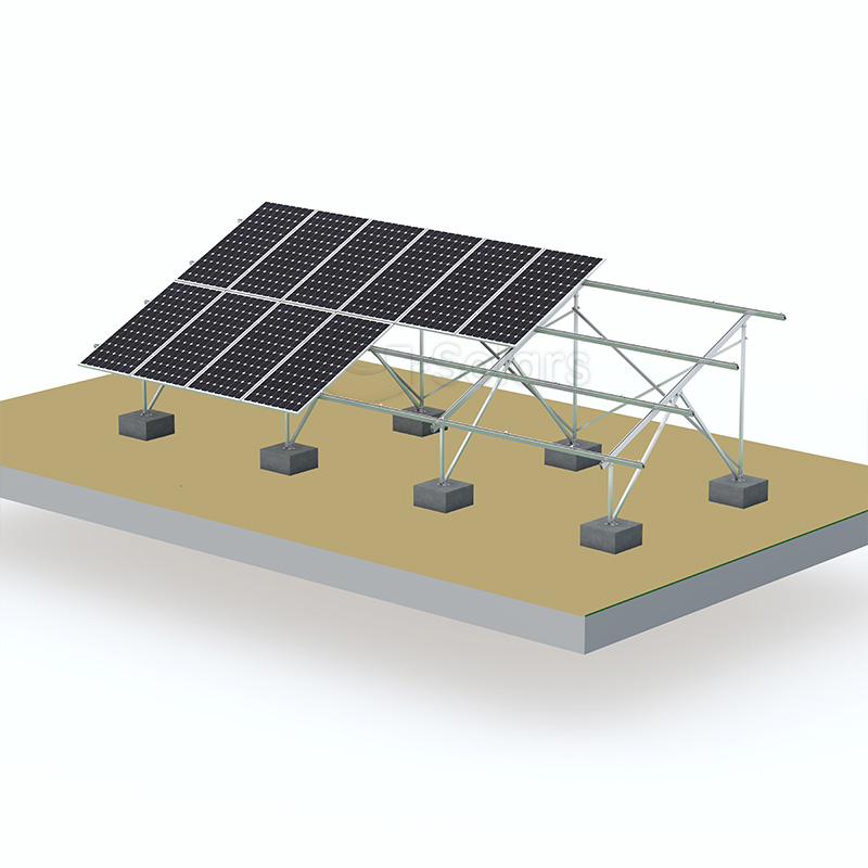 What is the span distance of the solar bracket ground system?